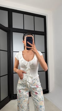 Ekru Fırfırlı Bluz GAUS-01462GAUSBlouseGAUS-01462