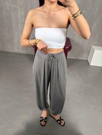 Gri Cepli Modal Muadil Şalvar Pantolon Gaus00207GausPANTOLONGU1001489