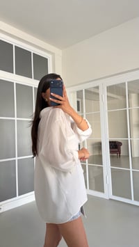 Beyaz Oversize Tencel Gömlek GAUS-01698GAUSGÖMLEKGAUS-01698