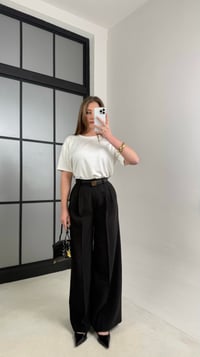 Siyah Cep Detaylı Tencel Pantolon GAUS-00992GAUSPantsGAUS-00992