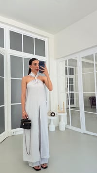 Gri Tulum Görünümlü Bluz Pantolon İkili Premium Takım GAUS-01738GAUSTAKIMGAUS-01738