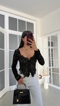 Siyah Dantel Detaylı Premium Korse Bluz GAUS-02281GAUSBLUZGAUS-02281
