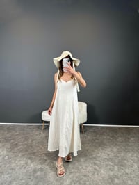 Taş Askılı Gofre Astarlı Uzun Elbise GausELBİSEGU004484