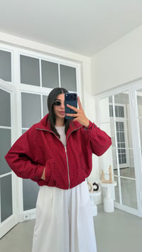 Kırmızı ZR Model Ekoseli Boomer Ceket GAUS-01973GAUSJacketsGAUS-01973