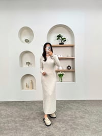 Delfi Ekru Triko Bisiklet Yaka ElbiseGausELBİSEGU00903746