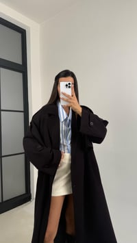 Mürdüm Kuşaklı Astarlı Cepli Premium Uzun Trençkot GAUS-00119GAUSTRENÇKOTGAUS-00119