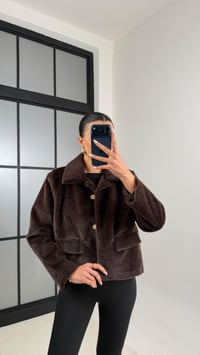 Kahve Cep Detaylı Astarlı Kürk Ceket GAUS-00522GAUS السترات  GAUS-00522