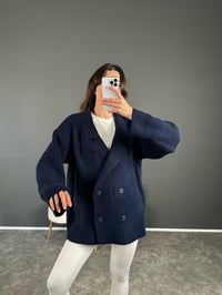 Life Lacivert Oversize Düğmeli Premium HırkaGausHIRKAGU004078