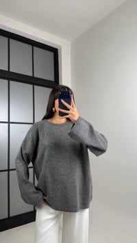 Antrasit Bisiklet Yaka Pinterest Triko Kazak GAUS-00868GAUSKAZAKGAUS-00868