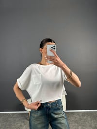 Beyaz Cepli Tshirt GausTSHIRTGU007267