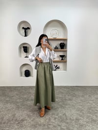Gosa Haki Beli Lastikli Gabardin Kumaş EtekGausETEKGU008957