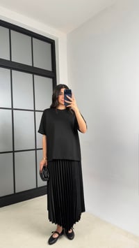 Siyah Ayarlanabilir Askılı Elbise Fermuarlı Tshirt Takıım GAUS-001156 GAUS-01157GAUSTAKIMGAUS-01157