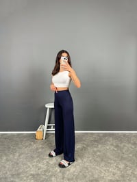 Bancy Lacivert Çımalı Rahat Modal PantolonGausPANTOLONGU008393