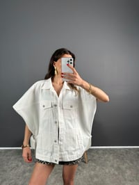 Beyaz Yarasa Kol Denim Yelek GausYELEKGU007214