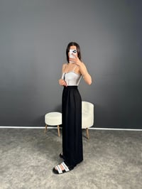 Eliow Siyah Bol Paça Beli Lastikli PantolonGausPANTOLONGU007138