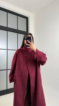 Mürdüm Dik Yaka Astarlı Kaban GAUS-00846GAUSKABANGAUS-00846