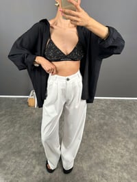 Avis Beyaz Poliviskon Bol Paça PantolonGausPANTOLONGU008642