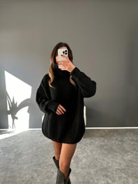 Jana Siyah Oversize Balıkçı Yaka Triko KazakGausKAZAKGU003040