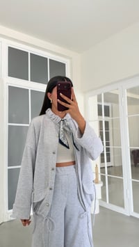 Gri Şal Detaylı Hırka Beli Lastikli Pantolon İkili Modal Takım GAUS-02176GAUSSuitsGAUS-02176