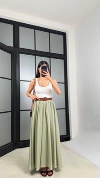 Yeşil Kemerli Astarlı Etek GAUS-01549GAUSETEKGAUS-01549