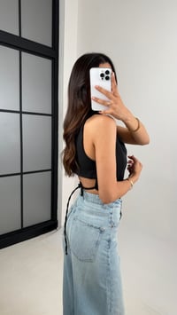 Siyah Sırt Dekolteli Astarlı Yelek Gaus00562GausYELEKGU1002309