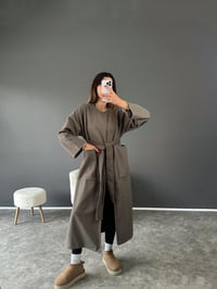 Loc Gri Yırtmaçlı Kuşaklı Kaban GausKABANGU002518