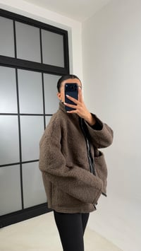 Kahve Cepli Fermuarlı Peluş Mont GAUS-00602GAUSMONTGAUS-00602