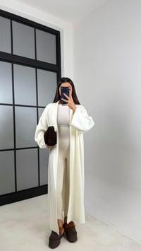 Ekru Oversize Maxi Boy Triko Hırka GAUS-00728GAUSHIRKAGAUS-00728