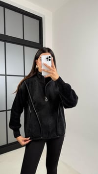 Siyah Deri Şeritli Dik Yaka Premium Ceket GAUS-00148GAUSJacketsGAUS-00148