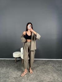 Diore Pinterest Haki Yandan Bağlamalı İkili Takım GausTAKIMGU007968