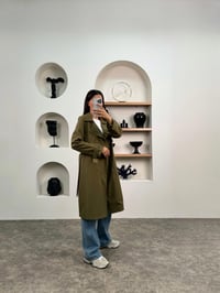 Hana Haki Premium Kemerli Astarlı Muadil TrençkotGausKABANGU0090353