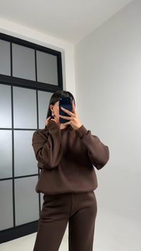 Acı Kahve 3 İplik Şardonlu ZR Model Sweatshirt Eşofman Takım GAUS-00809GAUSTAKIMGAUS-00809