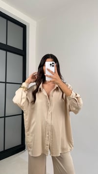 Vizon Gömlek Beli Lastikli Pantolon İkili Premium Saten Takım GAUS-0074GAUSTAKIMGAUS-0074
