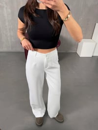 Fola Beyaz Kumaş PantolonGausPANTOLONGU100107