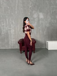 Raser Bordo Topuktan Geçirmeli Yumuşak Dokulu TaytGausTAYTGU100362