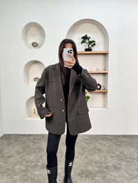 Dany Kahve Kaz Ayağı Desenli Astarlı Kaşe Blazer CeketGausCEKETGU00903768