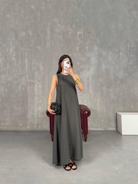 Antrasit Cepli Tensel Kumaş Elbise Gaus00263GausELBİSEGU1001608