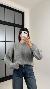 Gri Örgü Kazak GAUS-00511GAUS الكنزات GAUS-00511
