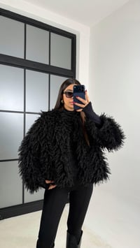 Siyah Saçaklı Astarlı Kürk GAUS-00750GAUSCEKETGAUS-00750