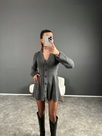 Lole Antrasit Düğmeli Triko Mini ElbiseGausELBİSEGU004301