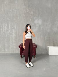 Sofya Kahve Oysh Muadil Modal Kumaş Balon PantolonGausPANTOLONGU100218