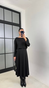 Siyah Kazak Elbise İkili Basic Modal Takım GAUS-00722GAUSTAKIMGAUS-00722
