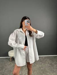 Siyah Çizgili Zr Model Şortlu Gömlek TakımGausTAKIMGU007896