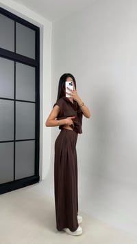 Acı Kahve Cepli Yelek Beli Lastikli Pantolon Modal Eşofman Takım Gaus00523GausTAKIMGU1002228