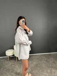 Siyah Çizgili Zr Model Şortlu Gömlek TakımGausTAKIMGU007896