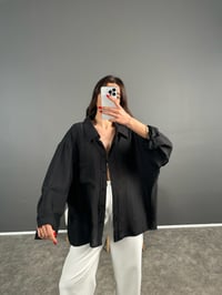 Li Siyah Oversize Salaş Premium GömlekGausGÖMLEKGU007179