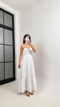Beyaz Ayarlanabilir Askılı Astarlı Altı Fırfır Detaylı Pinterest Elbise Gaus00340GausELBİSEGU1001793