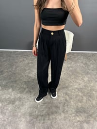 Oreo Siyah Premium Oversize Gold Düğmeli Ceket Pantolon İkili Takım GausTAKIMGU004762