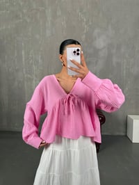 Runo Pembe V Yaka Müslin GömlekGausGÖMLEKGU100903