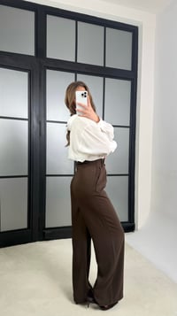 Acı Kahve Gold Toka Detaylı Pantolon GAUS-01168GAUSPantsGAUS-01168